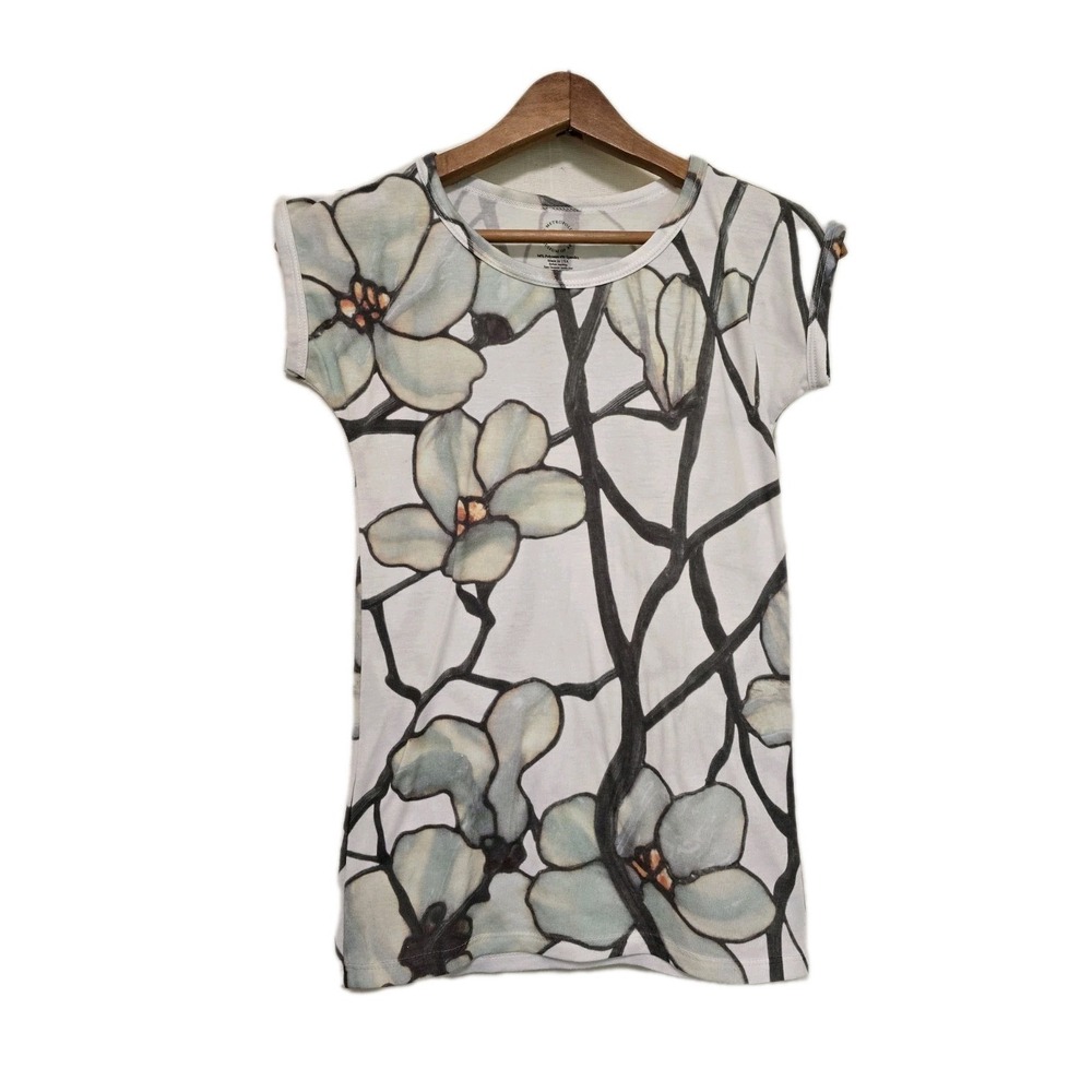 MOMA Womens Y2K Vintage Babydoll Tee Shirt Size Small Tiffany Stained Glass Prin